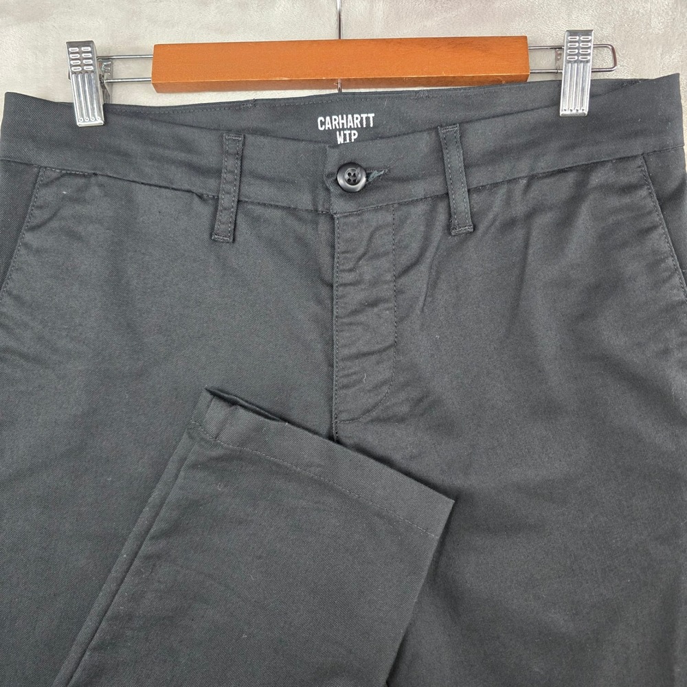 Carhartt WIP Chino Pants Mens 31x32 Black Sid Pant Twill Trousers